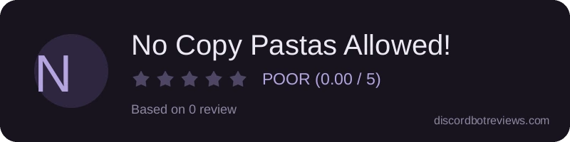 Rating widget preview for No Copy Pastas Allowed!
