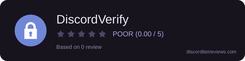 Rating widget preview for DiscordVerify