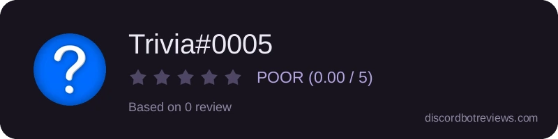 Rating widget preview for Trivia#0005
