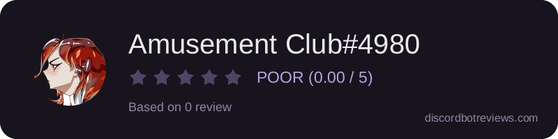 Rating widget preview for Amusement Club#4980