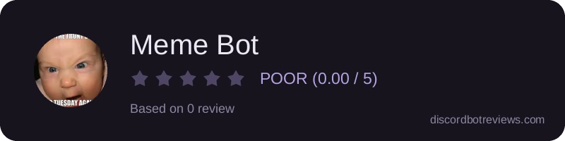 Rating widget preview for Meme Bot