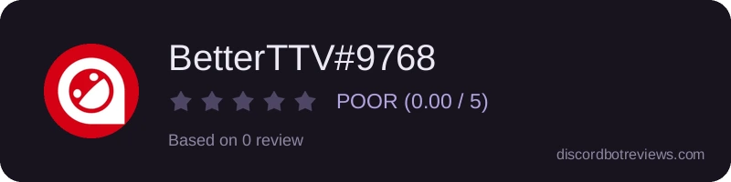 Rating widget preview for BetterTTV#9768