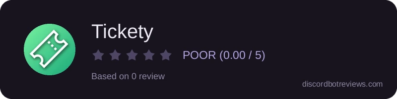 Rating widget preview for Tickety