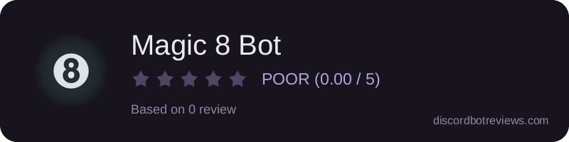Rating widget preview for Magic 8 Bot