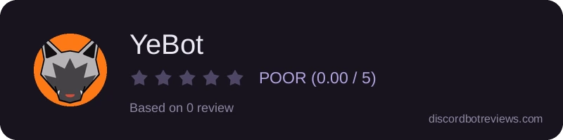 Rating widget preview for YeBot