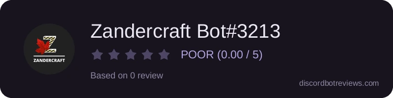 Rating widget preview for Zandercraft Bot#3213