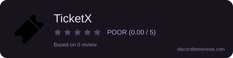 Rating widget preview for TicketX