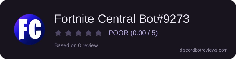 Rating widget preview for Fortnite Central Bot#9273