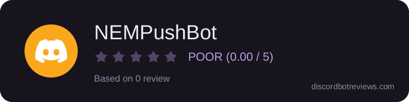 Rating widget preview for NEMPushBot