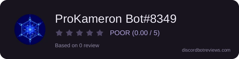 Rating widget preview for ProKameron Bot#8349