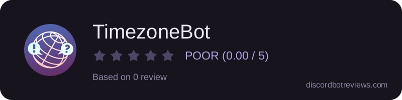 Rating widget preview for TimezoneBot