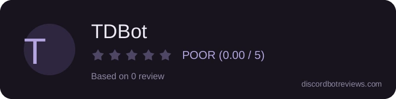 Rating widget preview for TDBot