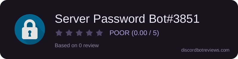 Rating widget preview for Server Password Bot#3851