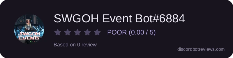 Rating widget preview for SWGOH Event Bot#6884