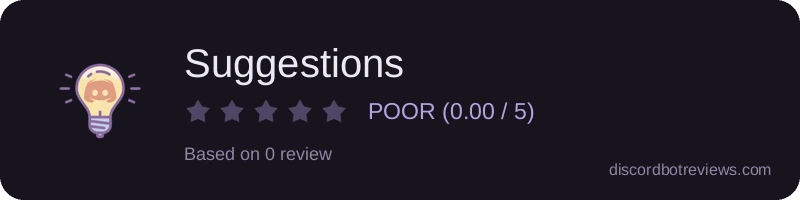 Rating widget preview for Suggestions