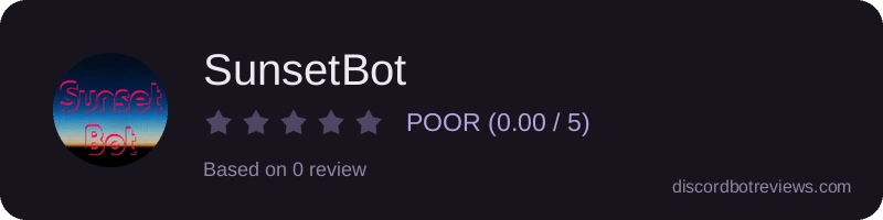 Rating widget preview for SunsetBot