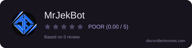 Rating widget preview for MrJekBot