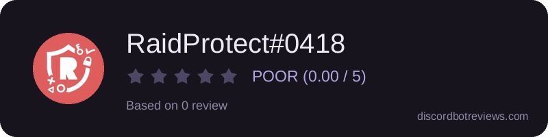 Rating widget preview for RaidProtect#0418