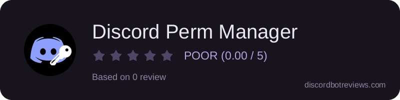 Rating widget preview for Discord Perm Manager