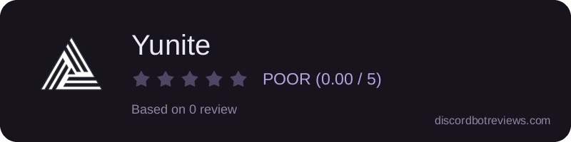 Rating widget preview for Yunite