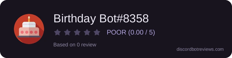 Rating widget preview for Birthday Bot#8358