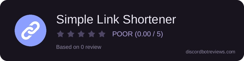 Rating widget preview for Simple Link Shortener