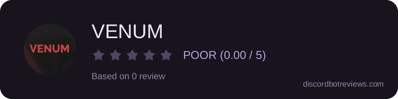 Rating widget preview for VENUM
