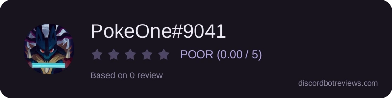 Rating widget preview for PokeOne#9041