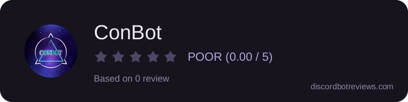 Rating widget preview for ConBot