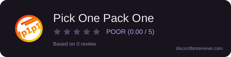 Rating widget preview for Pick One Pack One