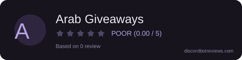 Rating widget preview for Arab Giveaways