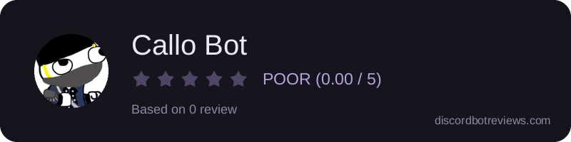 Rating widget preview for Callo Bot