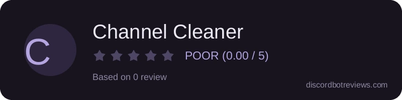 Rating widget preview for Channel Cleaner