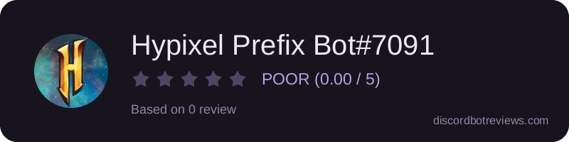 Rating widget preview for Hypixel Prefix Bot#7091