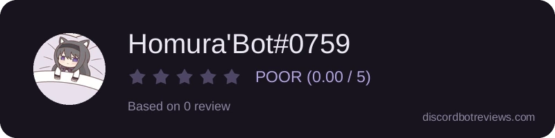 Rating widget preview for Homura'Bot#0759