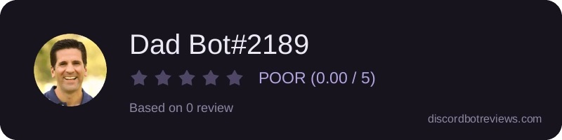 Rating widget preview for Dad Bot#2189
