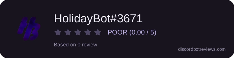 Rating widget preview for HolidayBot#3671