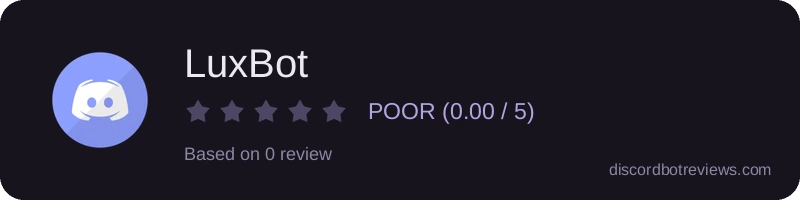 Rating widget preview for LuxBot