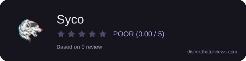 Rating widget preview for Syco