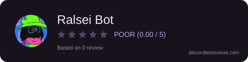 Rating widget preview for Ralsei Bot