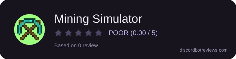 Rating widget preview for Mining Simulator