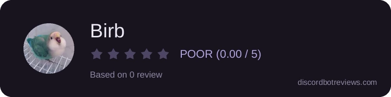 Rating widget preview for Birb