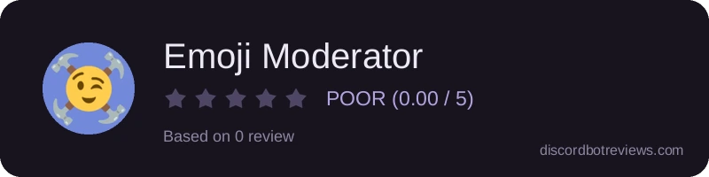 Rating widget preview for Emoji Moderator