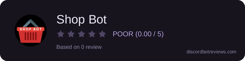 Rating widget preview for Shop Bot