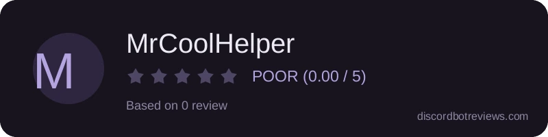 Rating widget preview for MrCoolHelper