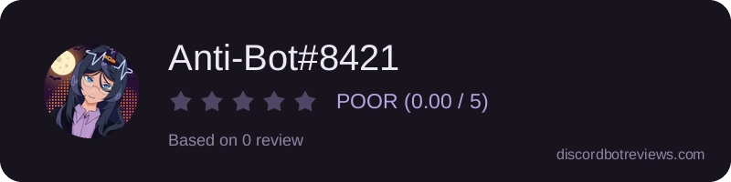 Rating widget preview for Anti-Bot#8421