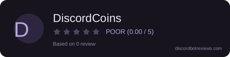 Rating widget preview for DiscordCoins