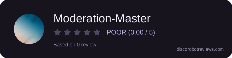 Rating widget preview for Moderation-Master