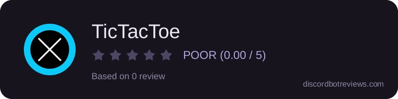 Rating widget preview for TicTacToe