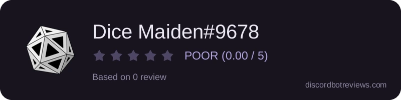 Rating widget preview for Dice Maiden#9678